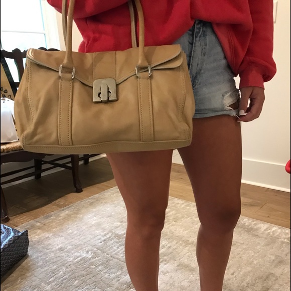 🔥🔥🔥AFTER CHRISTMAS SALE🔥🔥PRADA TOP HANDLE taupe creamy satchel: view pics‼️ - Picture 1 of 16